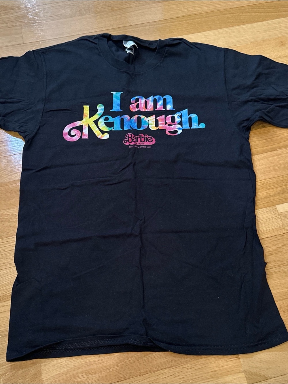 Mattel Barbie Black Tee with Multicolor 'I am Kenough' Graphic
